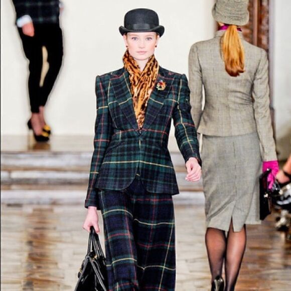 Ralph Lauren * Fall 2012 Runway Collection Stewart Tartan Plaid Diane Blazer - Picture 4 of 16